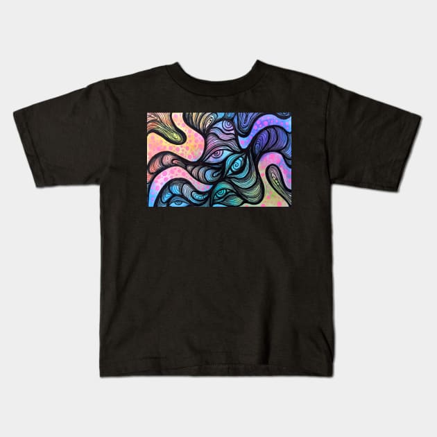 Trippy Eyes Kids T-Shirt by asiancoffeegirl